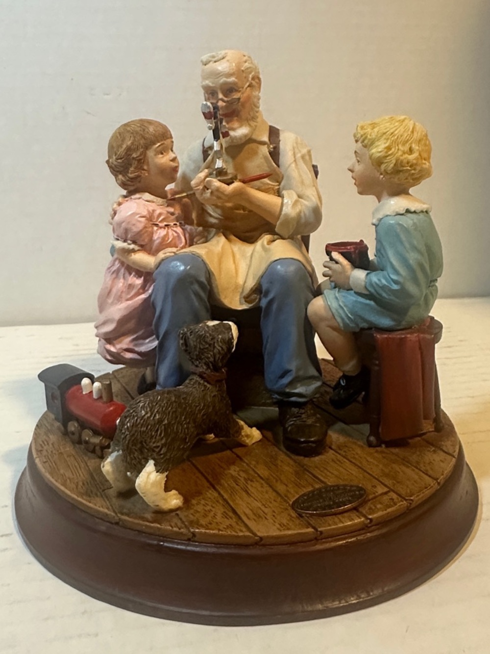Norman Rockwell Hand-Painted Family Scene Figurine